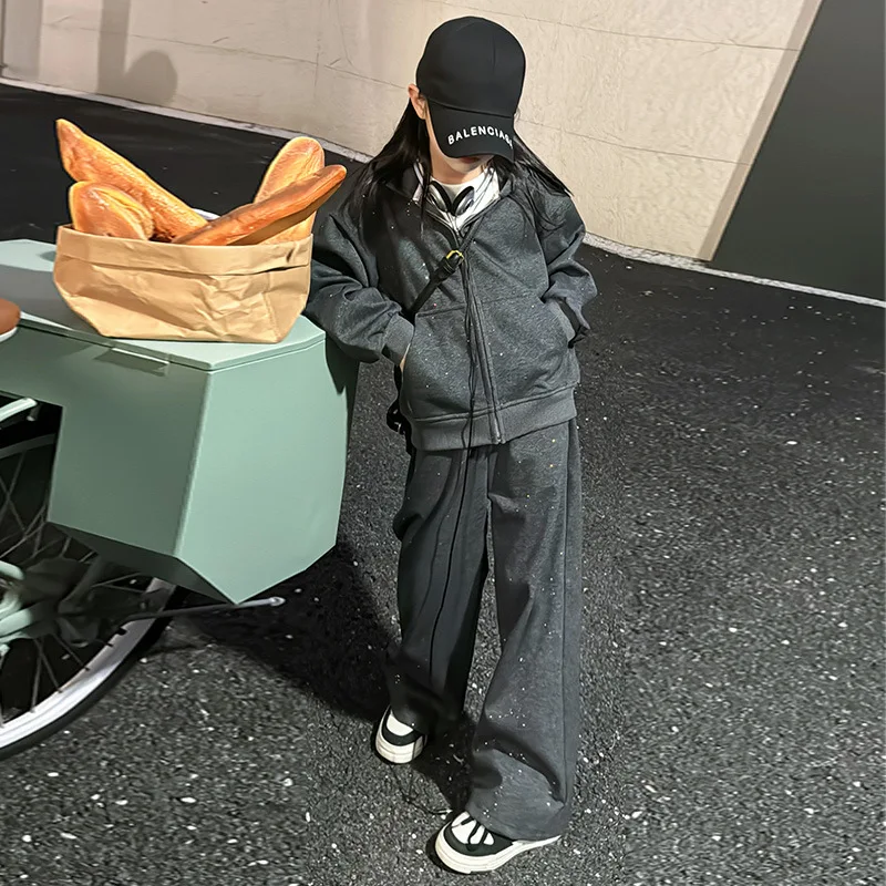 Baby Girl Clothes Suit Spring Suit 2024 New Style Children's Sportswear Children Hoodie Coat Spring and Autumn Two-piece Set image 3