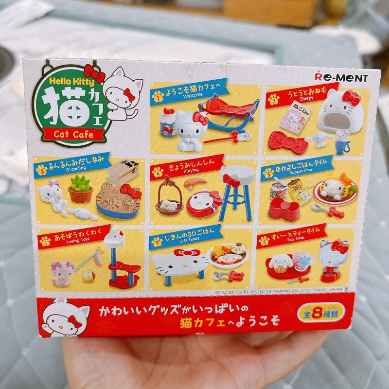 Figuras de Acción de Anime Hello Kitty, Gato KT, Cafetería, Juguetes en Miniatura Kawaii, Caja Ciega, Colección de Modelos, Adornos, Regalos para Niños