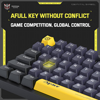 ONIKUMA G38 Keyboard 98Keys Wired USB Port Pink Switch Mechanical Gaming Keyboard RGB Dynamic Lights   for Compute Laptop PC