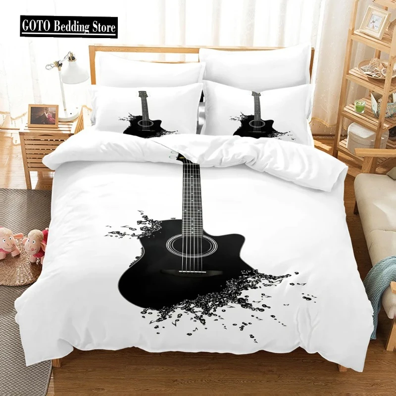 

Bedding Set Adults Winter Music, Guitar Quilt Cover Set Kids,twin Full Queen King Bedroom Set Home Textile Housse De Couette