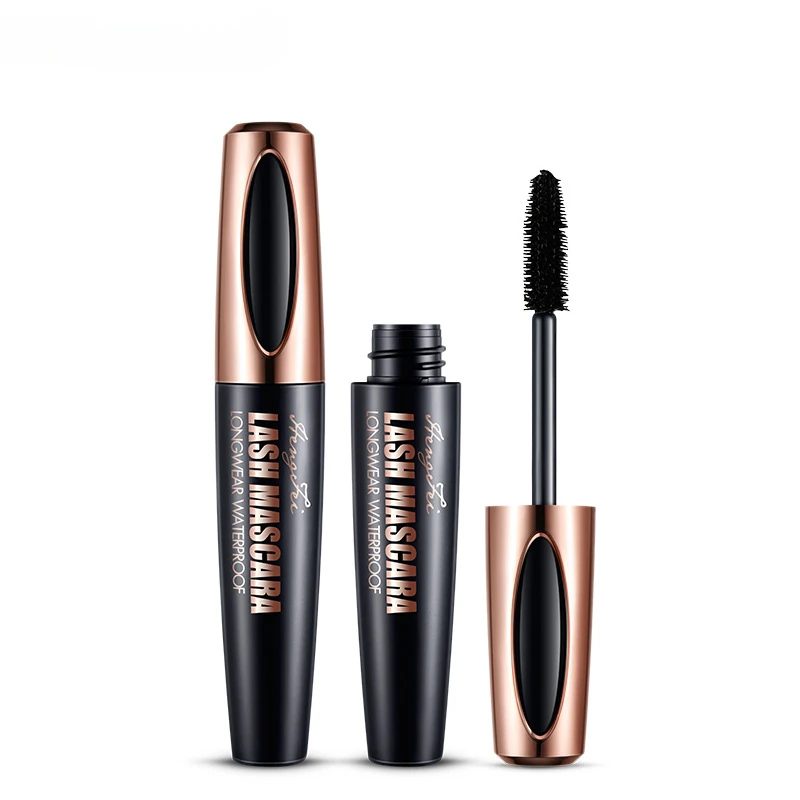 4d Natural Soft Long Eyelash Makeup Mascara Black Thick Eyelash Cosmetics Silk Fiber Mascara Waterproof and Easy to Dry