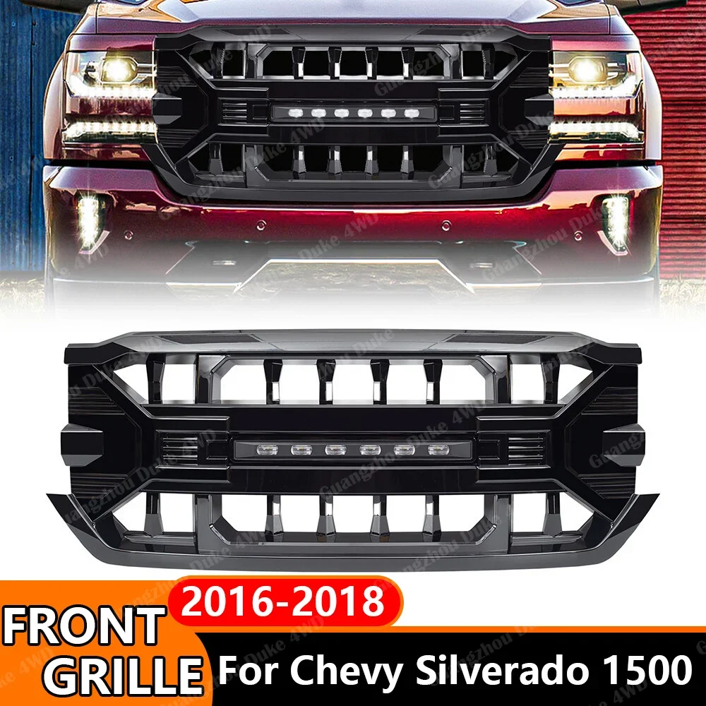 Для Chevrolet Silverado 1500 2016-2018: передняя решетка в стиле Tomahawk, гоночная решетка, сетчатая решетка для бездорожья, аксессуары для замены.