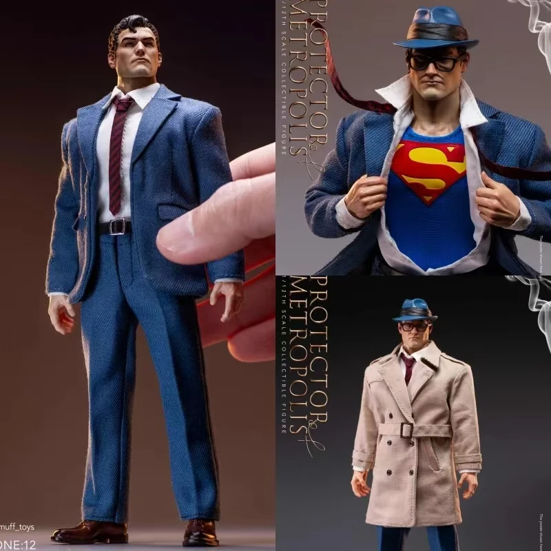 MUFF 1/12 Scale Collectible Figure Clark Kent Superman Metropolis Reporter Full Set 6Inch Men Soldier Action Figure Model