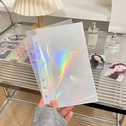 10pcs A6 Laser Binder Photocard Sleeves Kpop Idol Photo Album Binder 1/2/3 Pockets Inner Photo Sleeves Album Photo Cards Storage