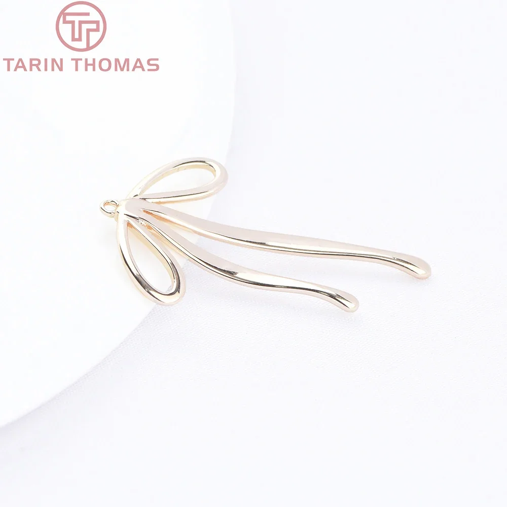 (9596) 6 قطعة 20.5x32.5 مللي متر 24K الذهب اللون النحاس Bowknot Charms المعلقات عالية الجودة DIY بها بنفسك صنع المجوهرات النتائج بالجملة