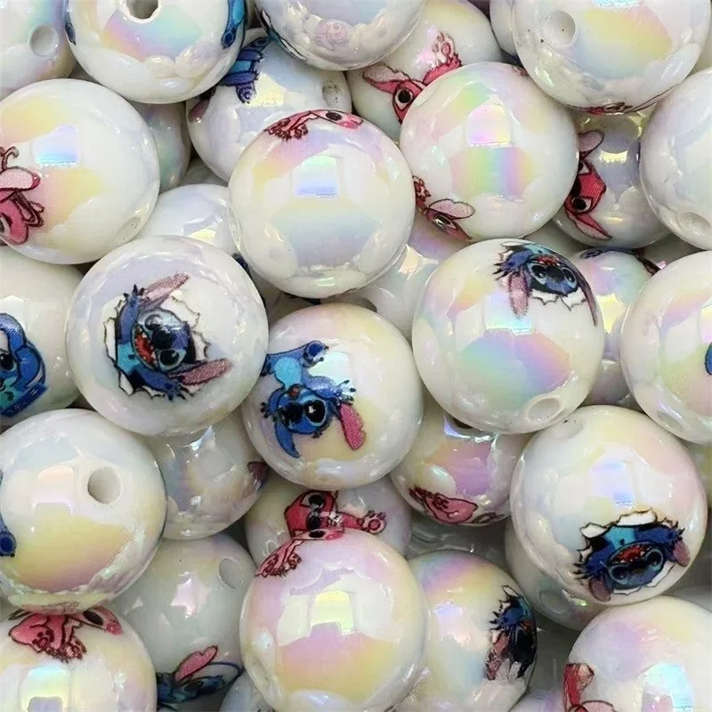 Mixed 10pcs Stitch and Angel round Focal Beads for DIY bracelet necklace anklet pen keychain Accessories