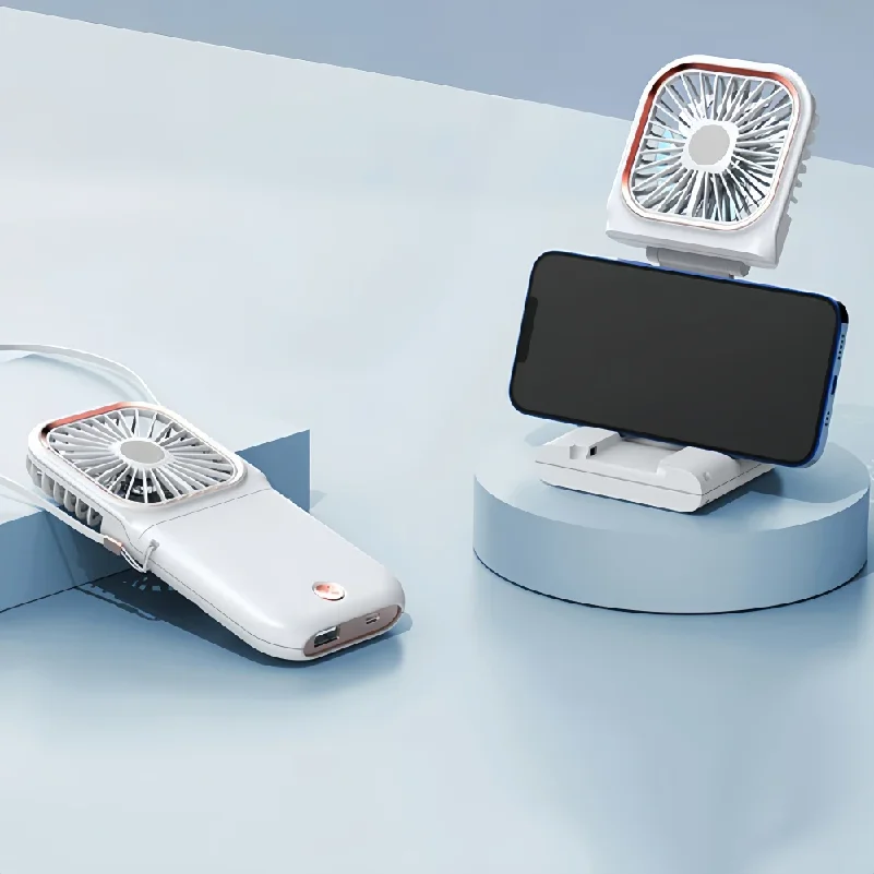 

USB small fan outdoor portable handheld fan power bank ultra-quiet Slim folding mini desktop fan F30