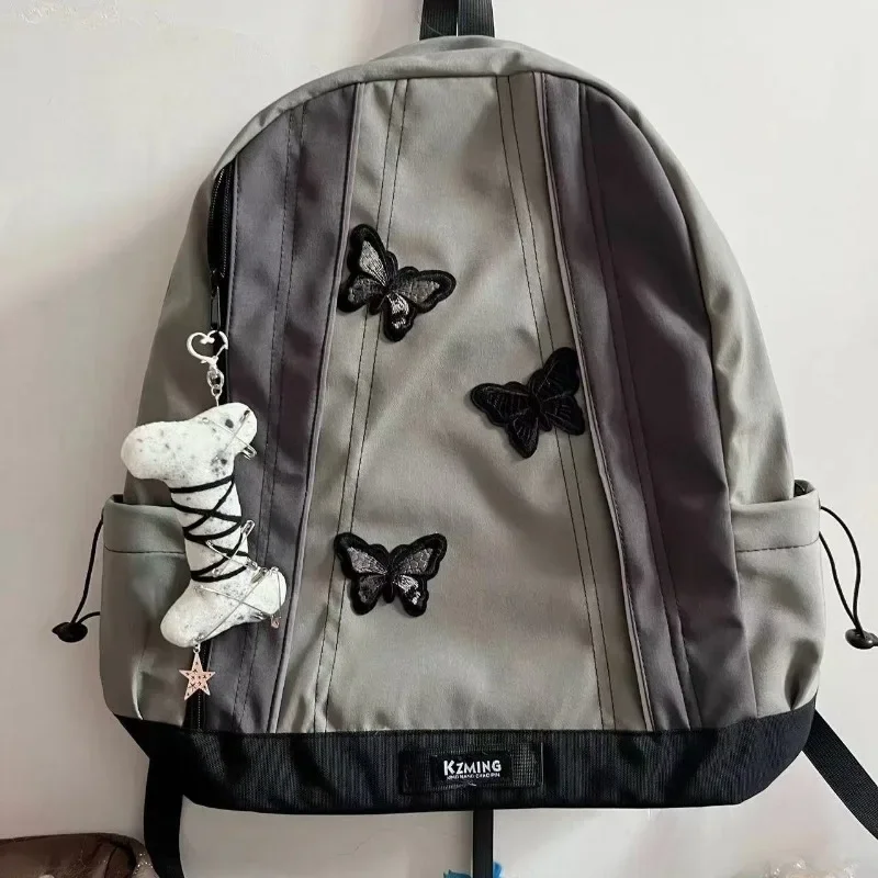 MBTI Y2k Gothic Womens Backpack Butterfly Patchwork Student School Backpacks Large Capacity Vintage Fashion Designer Luxury Bag