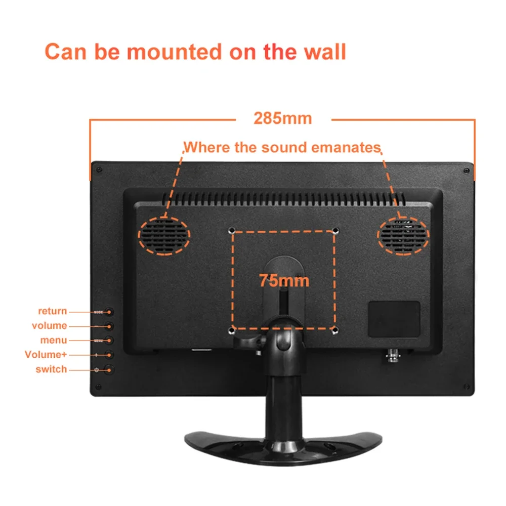 Imagem -02 - Monitor Lcd Hdmi Portátil 11.6 1366x768 60hz Bnc pc Gaming Monitor Ps4 Raspberry pi Xbox Cctv Laptop