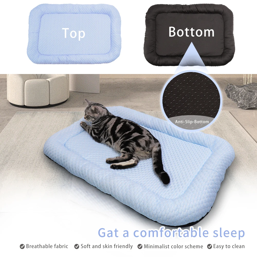 Pet Cooling Bed Pet Cooling Mat Memory Foam Washable Pet Bed All Seasons Pet Mat Bed For Cat Breathable Dog Bed Anti-Slip Mat