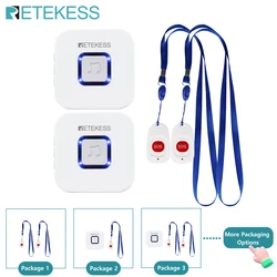 Retekess Caregiver Pager Wireless SOS Call Button Nurse Call Alert Patient Help System for Home Elderly