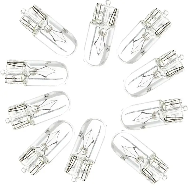 10PCS Halogen Bulb T10 Quartz Transparent Glass Waterproof White License Plate Light Marker Light For Auto Car Accessories