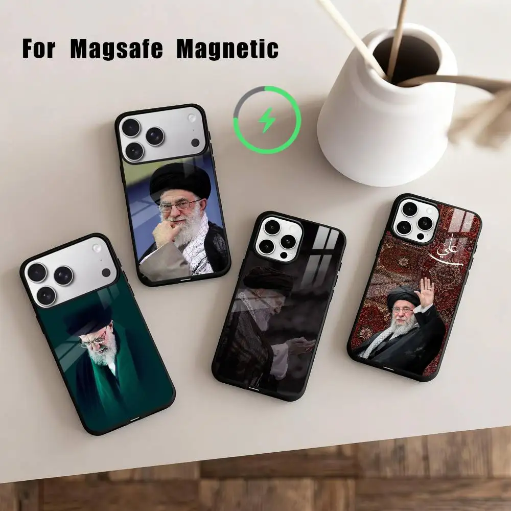 

Leader A-Ali K-Khamenei Phone Case For iPhone17,16,15,14,13,12,11 Plus,Pro Max Magnetic For Magsafe Wireless Charging