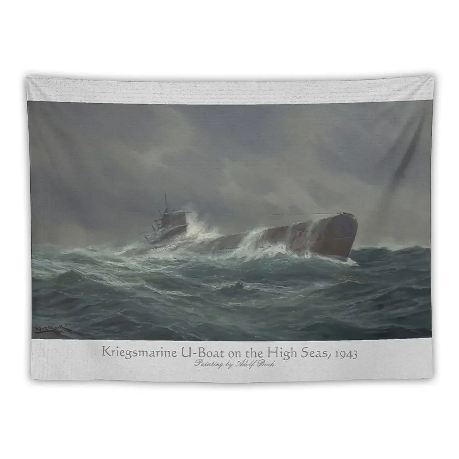 Kriegsmarine U-boat on the high seas, 1943 Tapestry Home Decoration Bedroom Organization And Decoration Tapestry