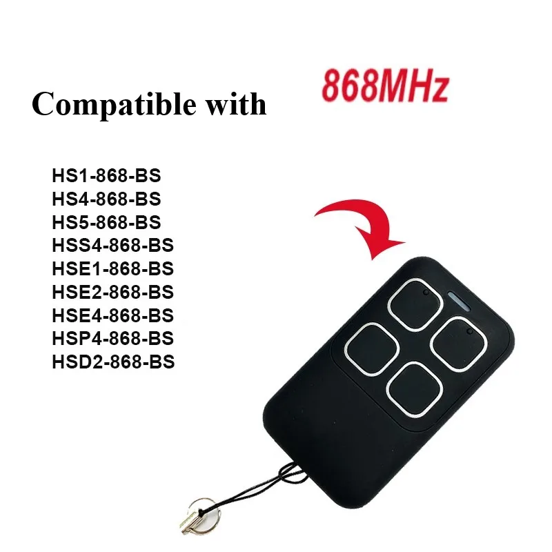 

For Compatible Bisecur BS Garage Door Operator GDO Model HS4 HSE4 HSP4 Keychain Remote 868Mhz Rolling Code Technology