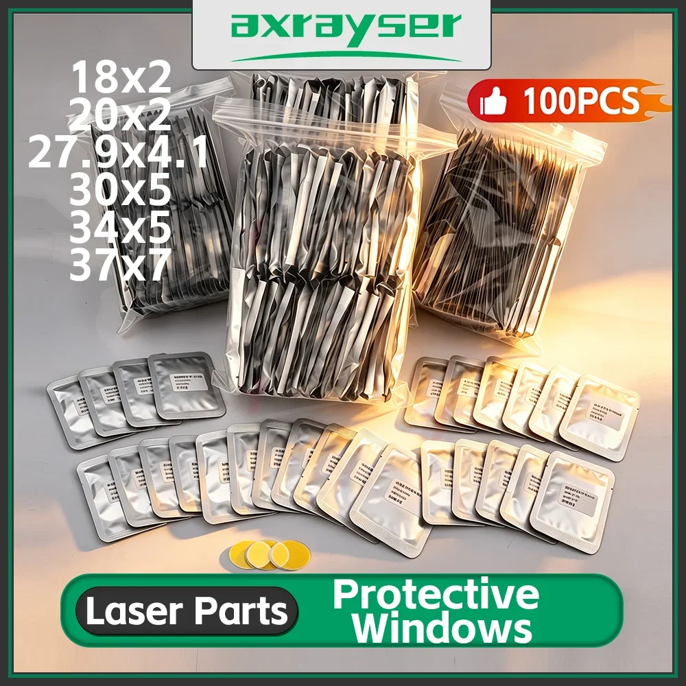 

50/100 Pcs/Lot Fiber Laser Protective Lens Cover Glass Protection Windows for RAYTOOLS BODOR SUP WSX Precitec BOCI Cutter Welder