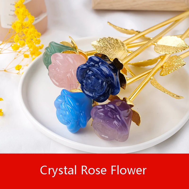 

1pcs Natural Crystal Rose Crystal Raw Stone Polished Home Office Decoration Marriage Proposal Chinese Valentine's Day Gift