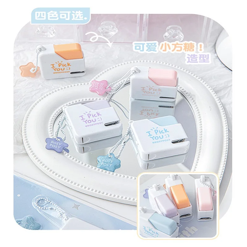 RosyPosy Portable Mini Stapler,Built In 40 No.10 Needles,Small Sugar cube stationery,Travel,Home, Student, Offices Use Accessory