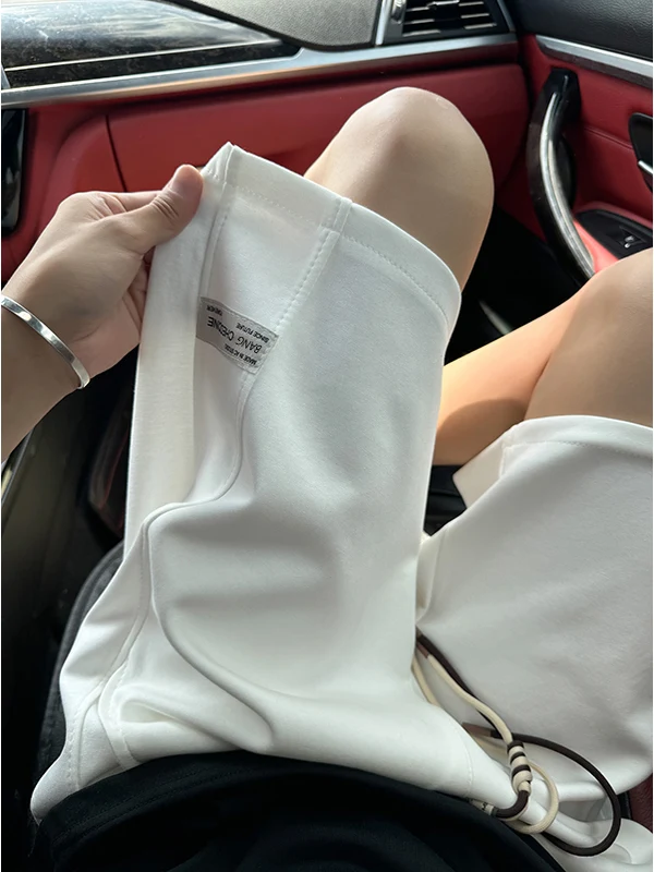 American Dstring orts masculino solto ajuste spor casual drapey calças verão cinco quartos comprimento moletom juventude faion