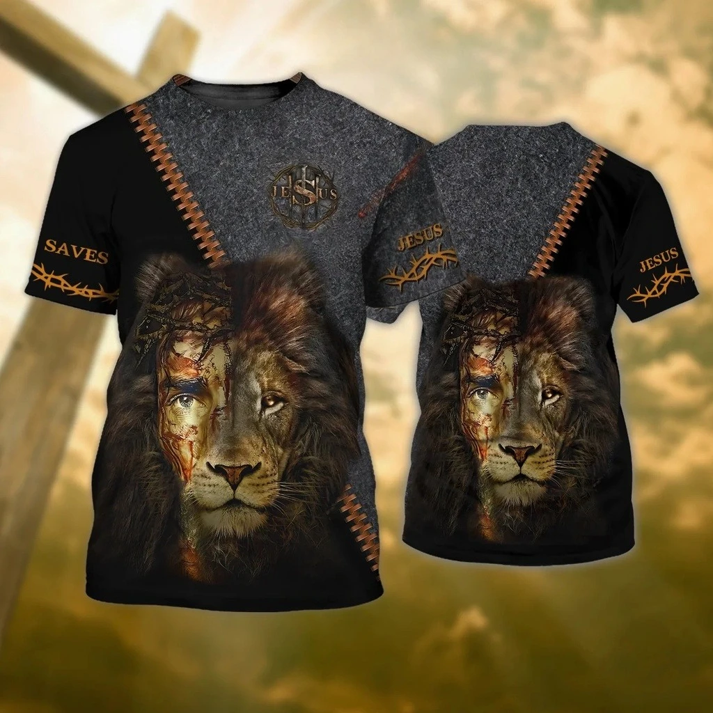 

Christian Jesus Man T Shirts Tops 3D Printed T-shirt Oversized Short Sleeve Tees Harajuku Streetwear Summer Fashion Clothes