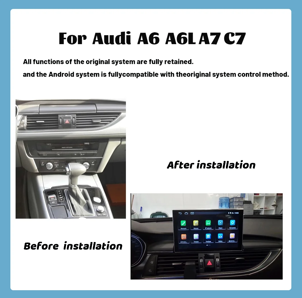 9 inch For Audi A6 A6L A7 C7 2012-2018 Android 12 Car Radio Multimedia Android Auto Carplay Player GPS 4G WIFI Qualcomm