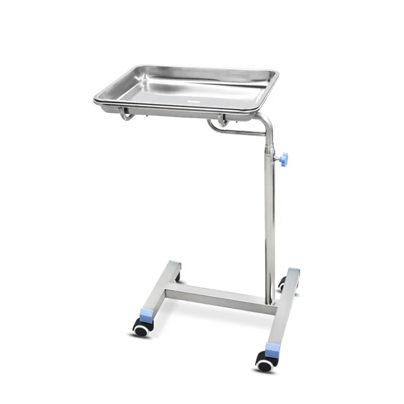 Bin SS Material Base Facial Trolley Cart Mayo TableDouble Waste Trolley