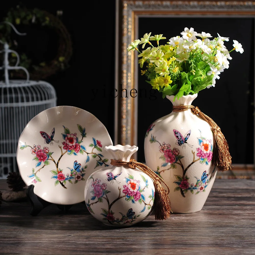 DSA ceramic vase home hotel clubhouse decoration white porcelain flower arrangement crafts living room decoration