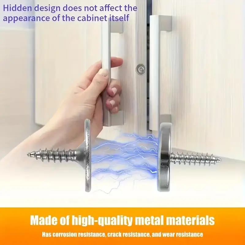 2/6pcs Cabinet Magnetic Catch – Metal Closure for Hidden Door, Kitchen Glass & Furniture