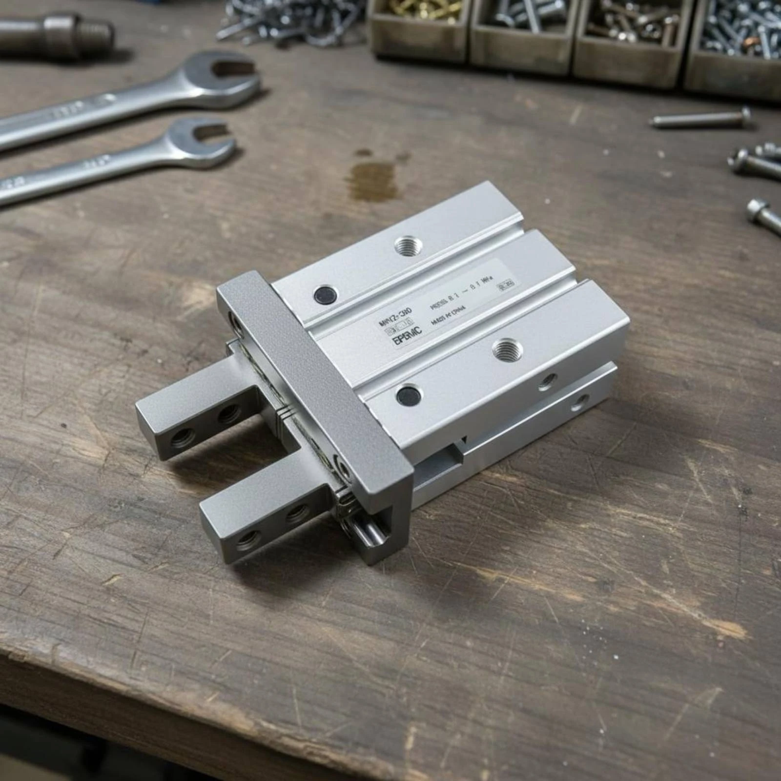 Pneumatic Finger Cylinder Stainless Steel Gripping Surfaces Pneumatic Parallel Gripper Finger Cylinder Gripper Magnet-Equipped view 2