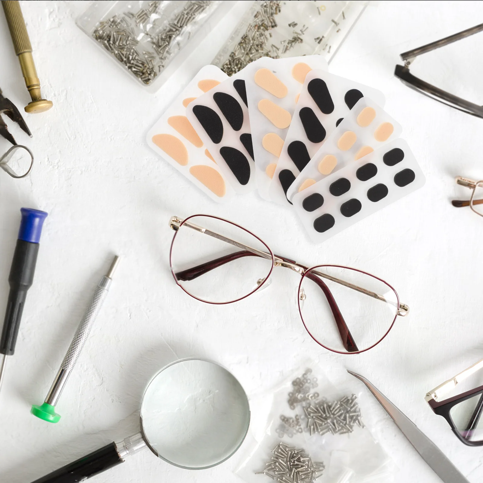 

96Pcs Glasses Nose Pads Adhesive Eva Sponge Cushion Non Slip Eyeglass Nose Protectors Enhanced Bridge Support for All Frame