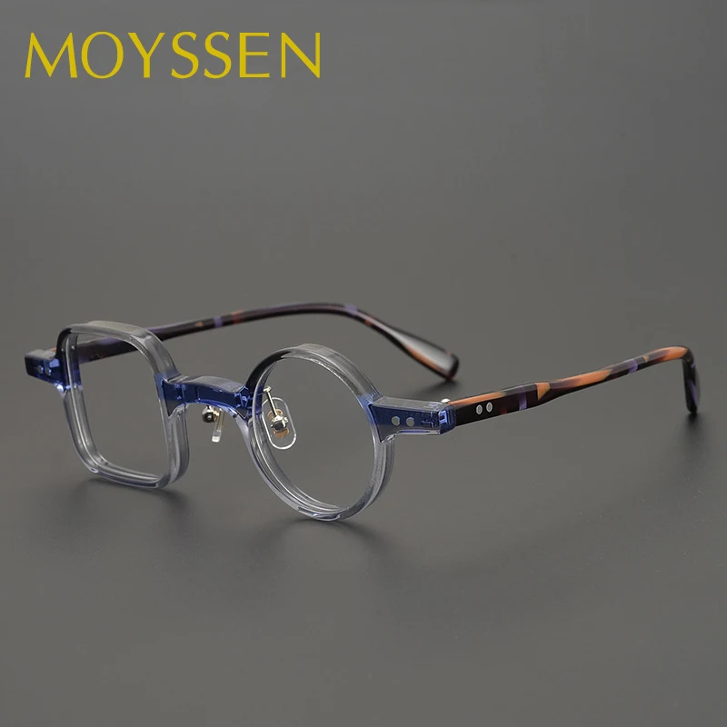 

2023 Unisex Vintage Round and Square Lenses Acetate Frame Prescription Eyeglasses Men Individual Retro Optical Myopia Glasses