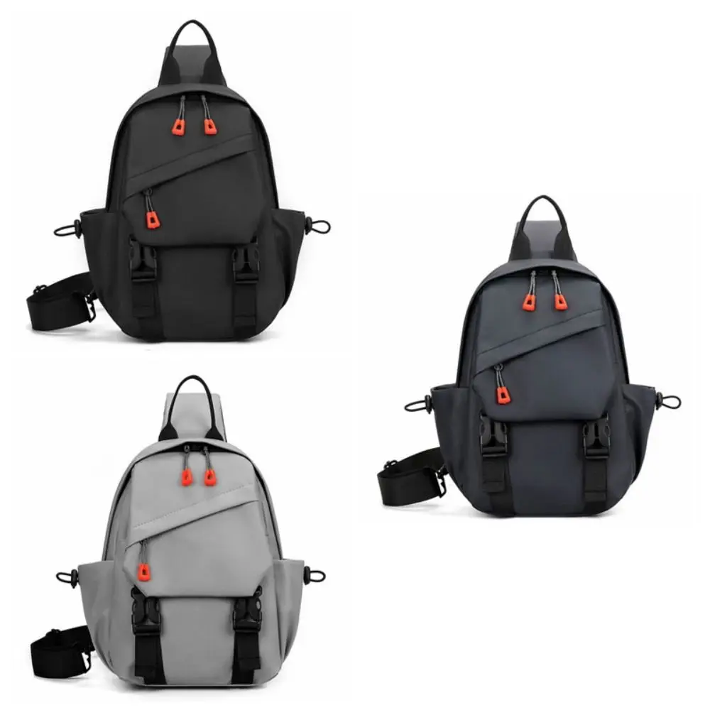 Nylon Men's Chest Bag Breathable Multi Functional Outdoor Shoulder Bag Large Capacity Adjustable Strap Sports Walking Bag Travel