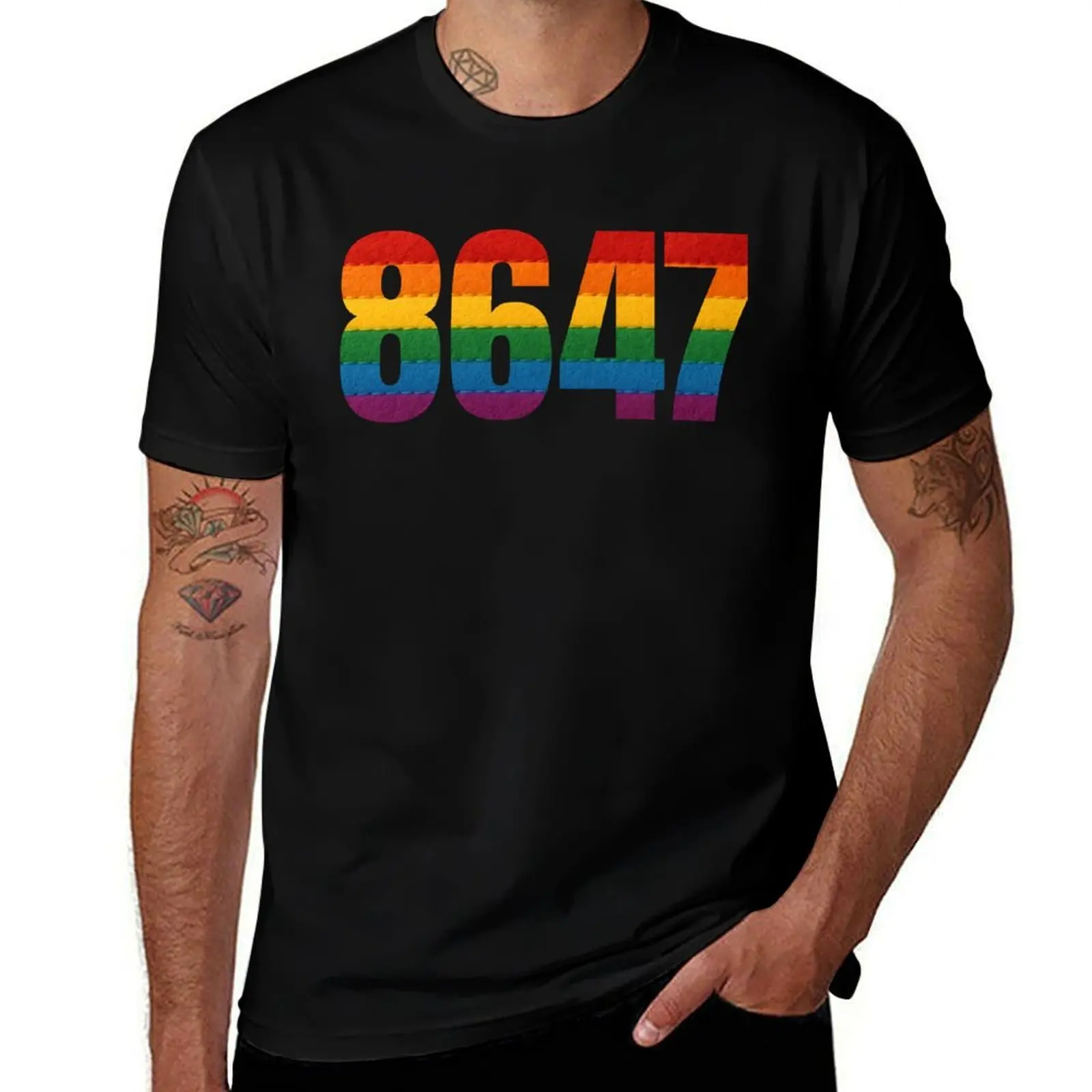 

8647 Pride Rainbow T-Shirt Personalized t-shirt quick drying anime t shirts t shirt for men