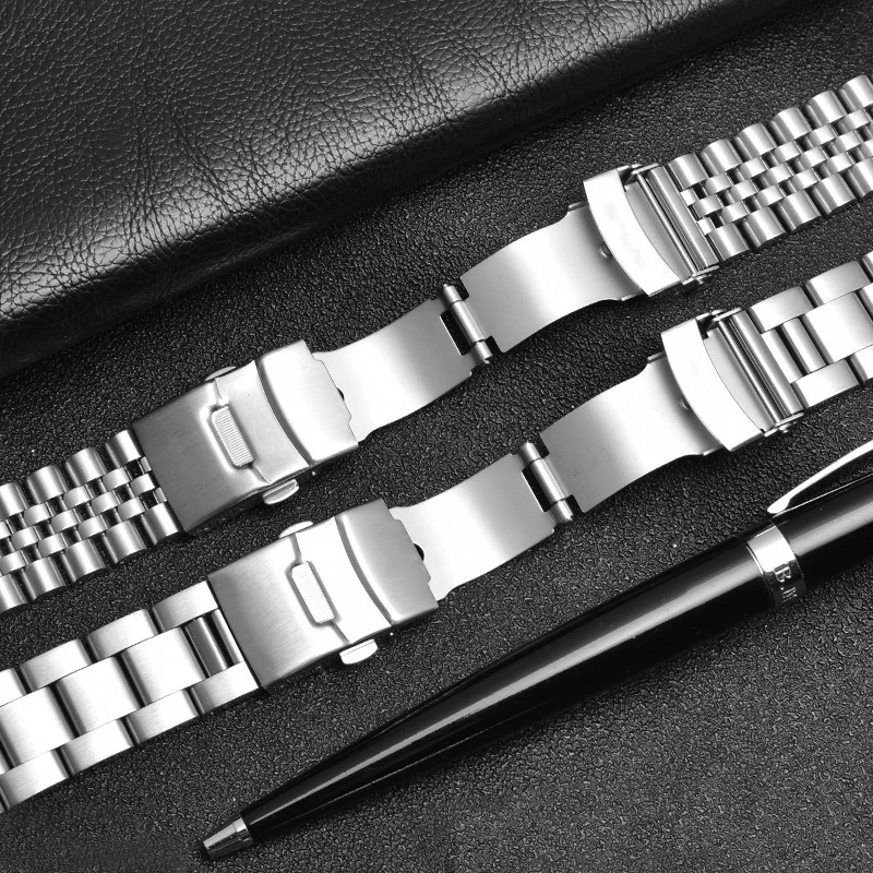 Stainless Steel Watchband for Seiko Curved Straight End Bracelet for Jubilee 18 20 22mm Quick Release Band Replacement Strap