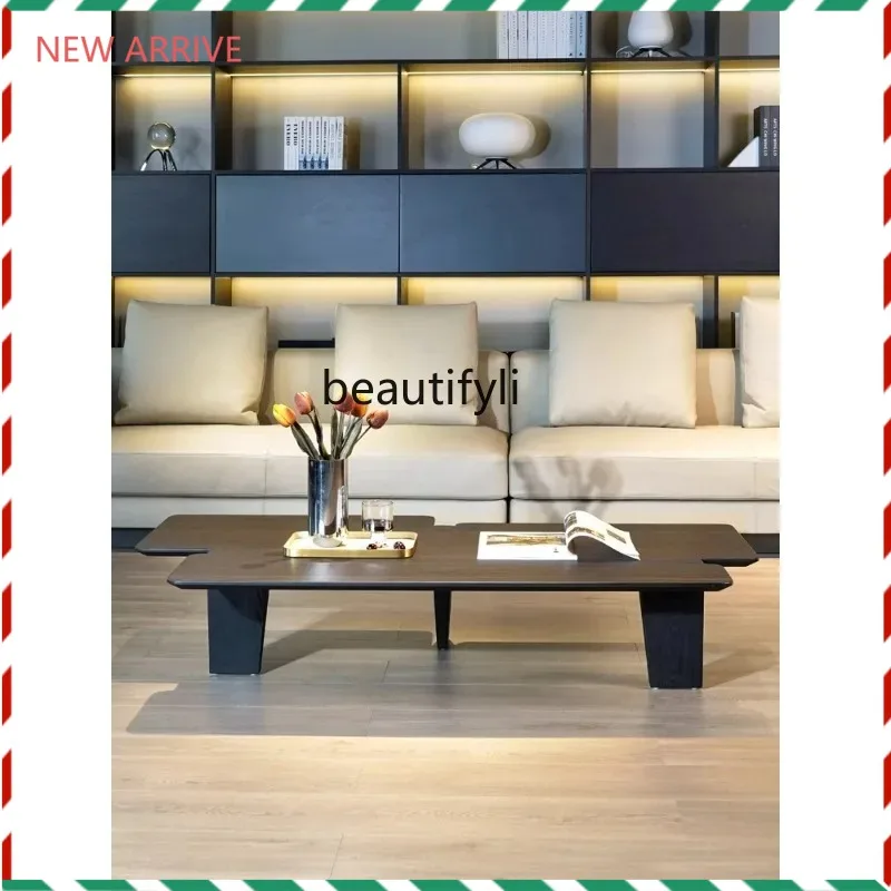 V132 Coffee table Italian minimalist smoked wood color living room designer creative special-shaped tea table