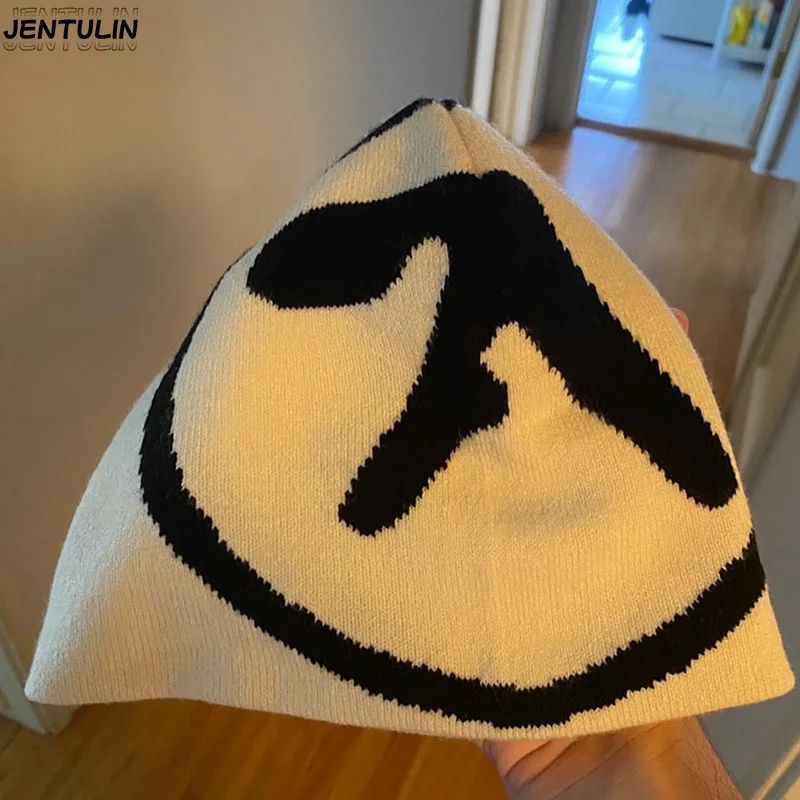 Y2K Gothic retro pullovers solid-colored hats for both Unisex Winter men's hats knitted punk hip-hop streetwear hats for woman