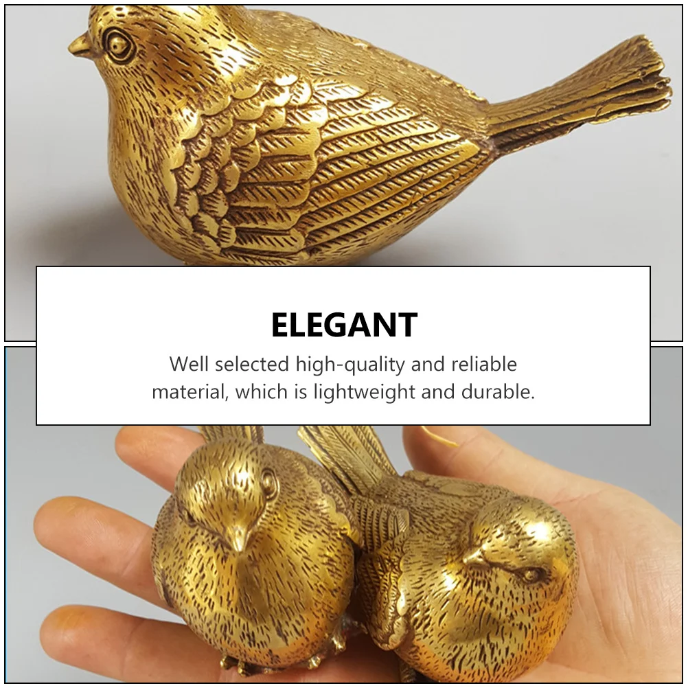 

1Pcs Copper Bird Sparrow Statue Concise Vivid Hand-Painted Lines Fashionable Adornment Home Party Decoration Eye-Catching Design