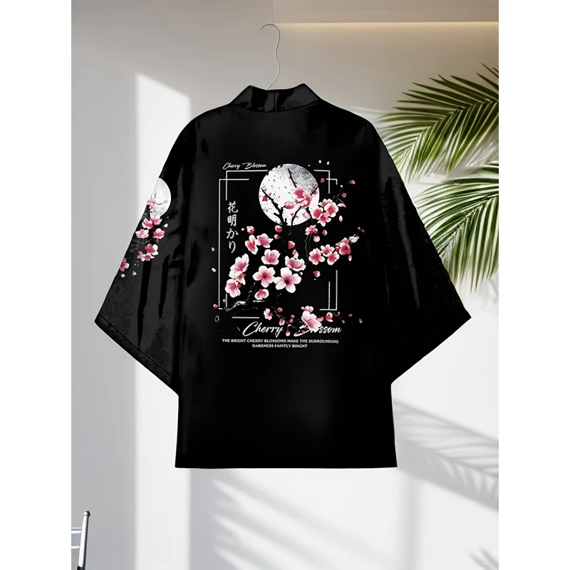 Japanese Kimono Cardigan Printed Traditional Role-playing Half Sleeved Cardigan Clothing for Men and Women