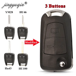 jingyuqin Remote Modified Flip Car Key Shell For Opel VAUXHALL Vectra Astra Zafira 3Buttons HU100/HU43/Hu46/YM28 Fob Case