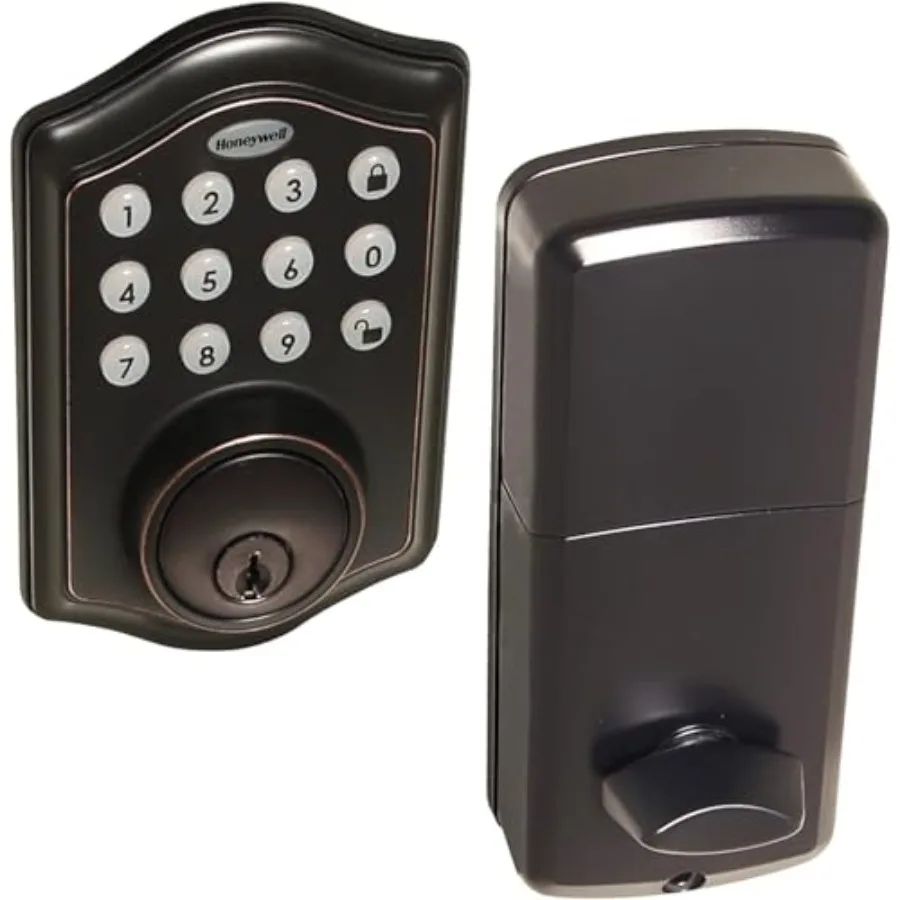 

Бесключевой дверной замок с умной электронной кодовой панелью и функцией Deadbolt - Простая установка, 50 различных PIN-кодов, автоматическая блокировка, цвет: Oil Rubb