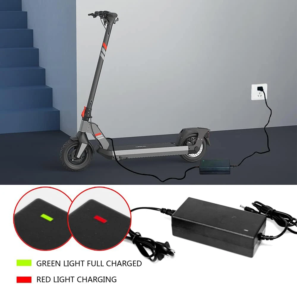 Adaptador de Alimentação para Bateria de Lítio, Carregador de Bateria Li-ion, 3-Pin Inline, 24V, 7S, DC 5.5x2.5mm e 8mm, 29.4V, 2A