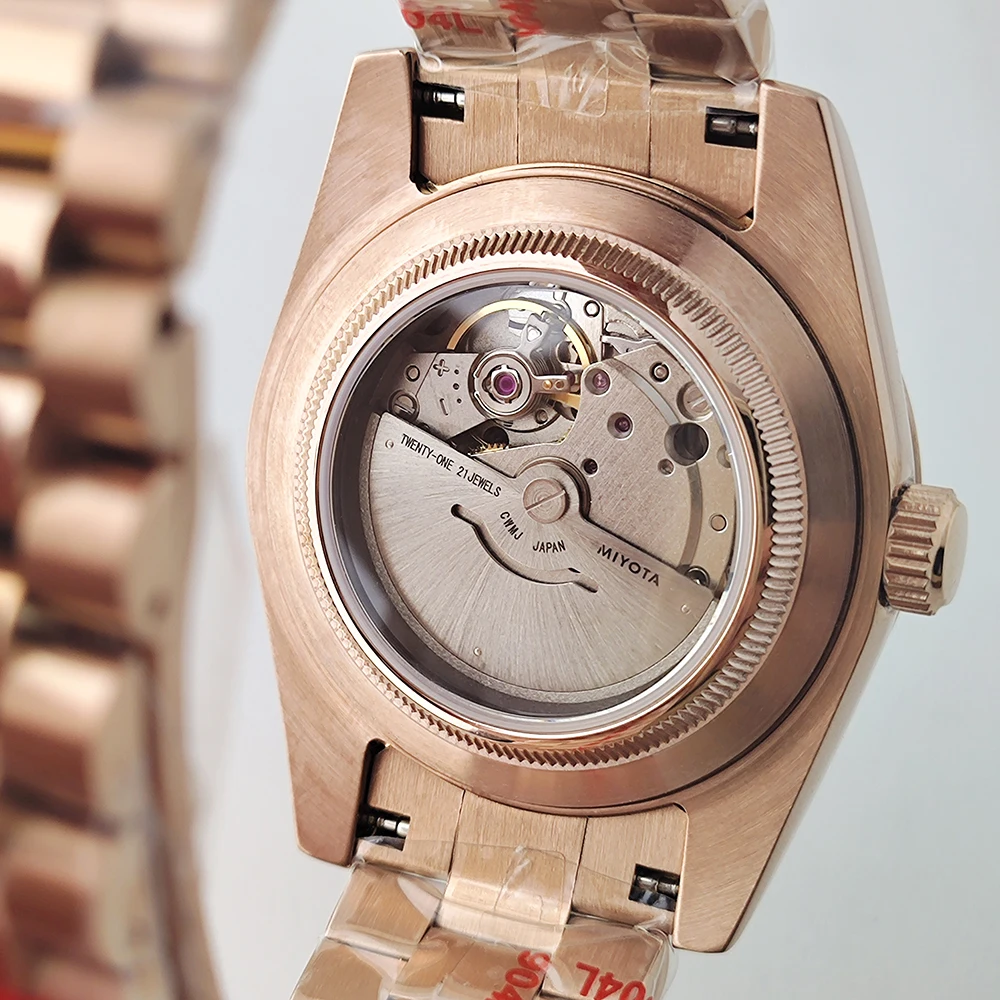 Reloj personalizado Miyota 8285, sin logotipo, reloj romano para hombre, movimiento automático, reloj mecánico, caja de cristal de zafiro, reloj para hombre