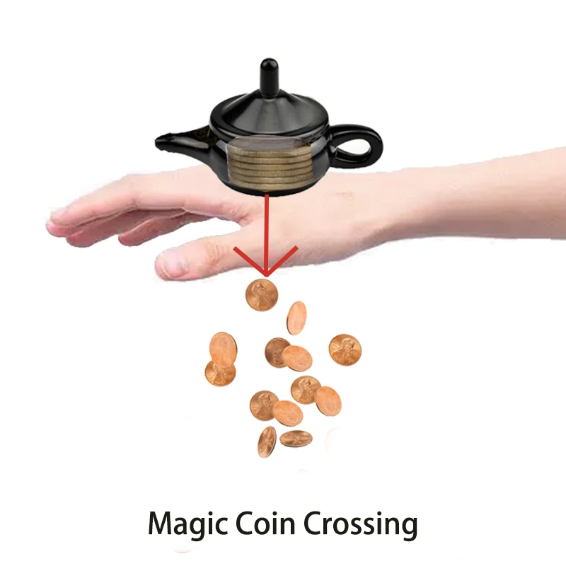 Coin Crossing Magic Coin Thru Lamp Wonderful Magic Close Up Illusions Gimmick Props Easy to do for Begineer Kids