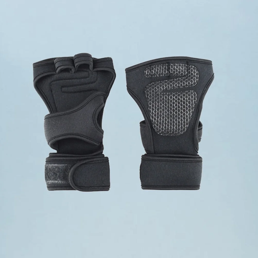 1 Pair Anti-Slip Gloves Half Finger Silicone Gel Palm For Weightlifting Fitness Yoga Durable Protective Gym Mittens Cycling