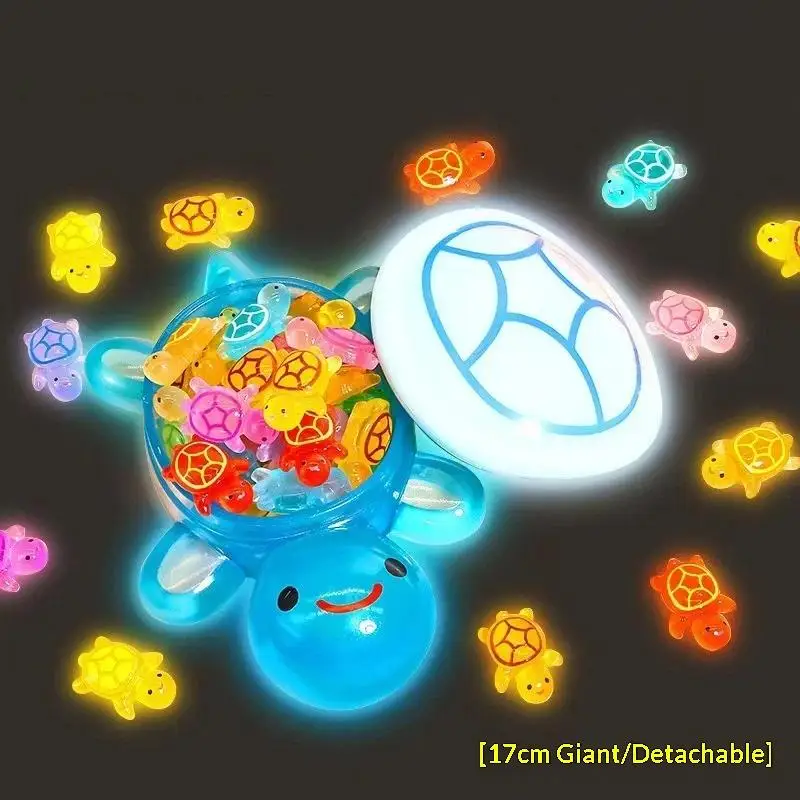 Hot Sale Luminous Green Turtle Toy Openable Storage Shell Glowing Design For Kids Play Gift Desktop Decor