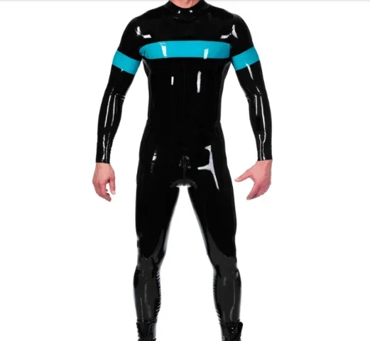 Catsuit in lattice di gomma Body collant uniformi Tuta cosplay Cerniera frontale Masquerade fatto a mano XS-XXL