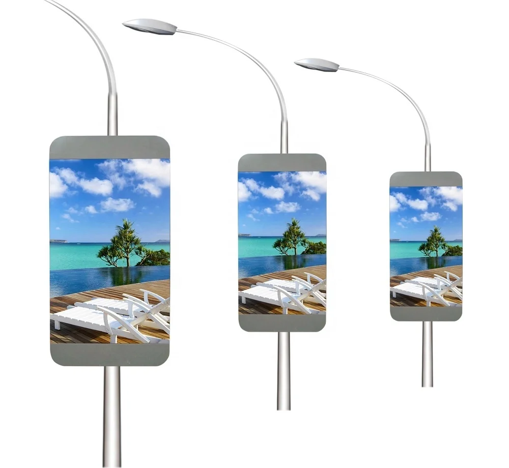

P6 P8 P10 Waterproof Outdoor Street Pole Advertising LED Screen Light Solar Digital Billboard LED Display