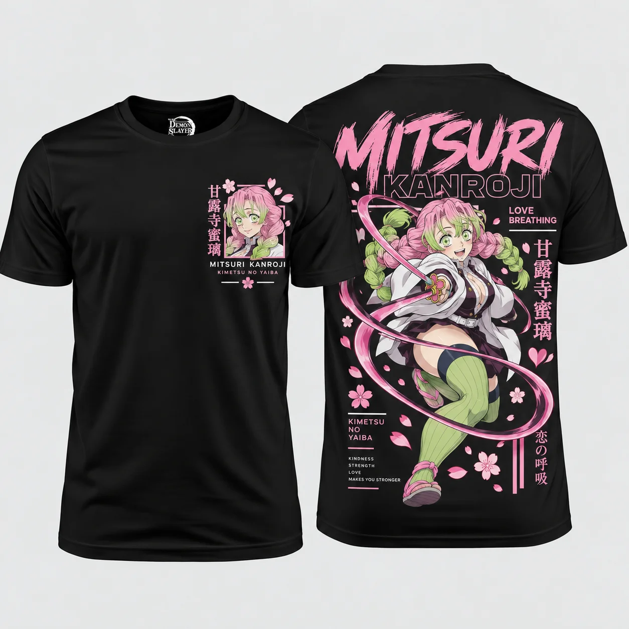Demon Slayer Shinobu Anime Cartoon Tee T Shirt Men's Women's Retro Edgy Cool Graphic Print Oversized Short Sleeve Streetwear Top