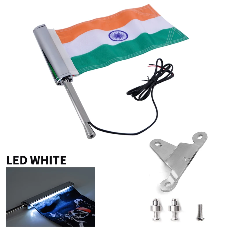 Gold wing GL1800 motorcycle IND Flag Decoration For honda motorcycle Passenger Luggage LED Flag Group Flagpole Group-PANICAL