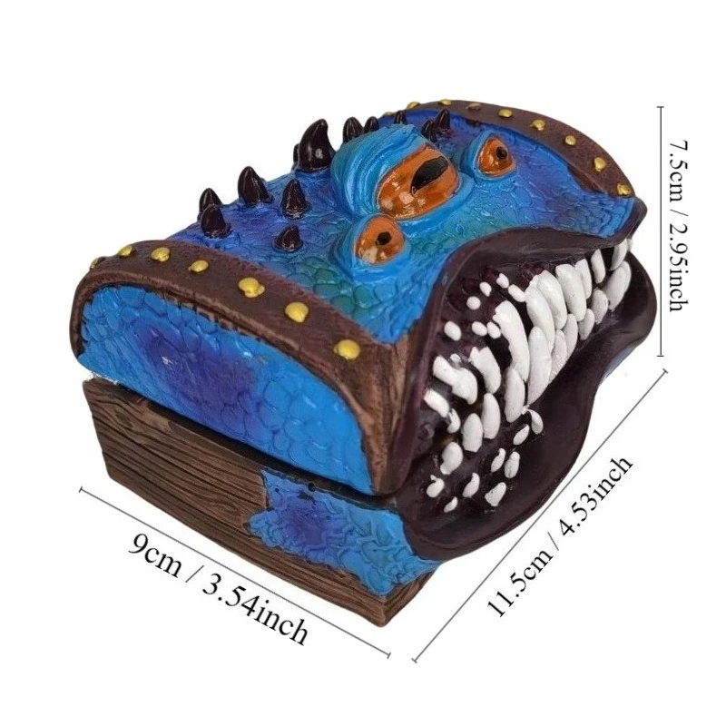 Mysterious Resin Craft Big Mouth Demon Box Figurine Decorative Storage Container Home Decor Unique Halloween Style Ornament Gift